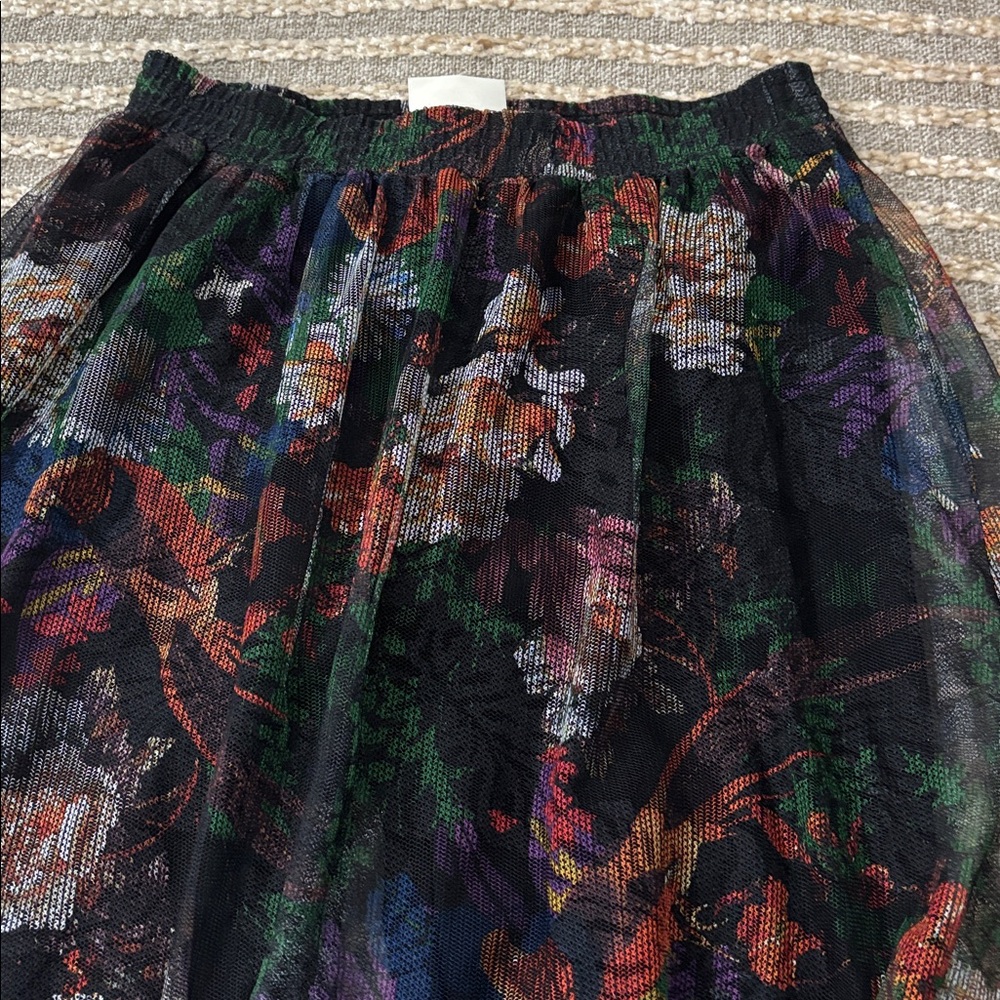 Anthropologie Meena Skirted Pants, by Maeve Floral Ruffle Midi Skirt Size M NWOT - Picture 6 of 14